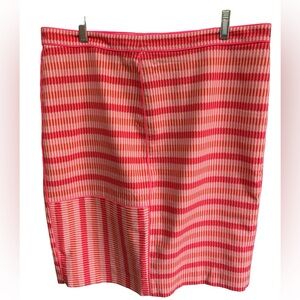Per Se‎ Carlisle Neon Pink White Red Pattern Pencil Skirt